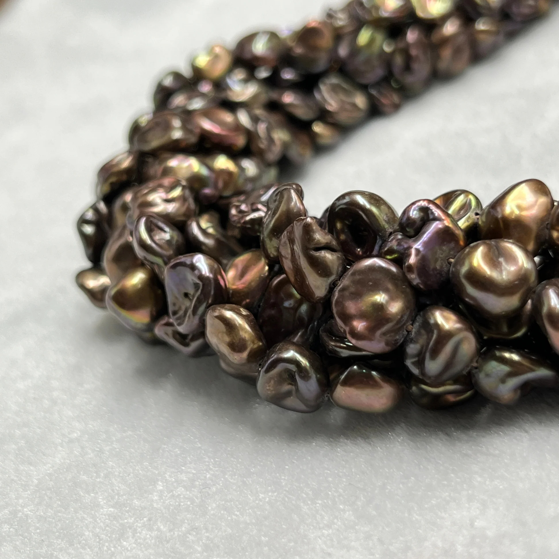 Fresh Water Pearl Brown / Dark Green | Fancy Shape | 9-10MM Size