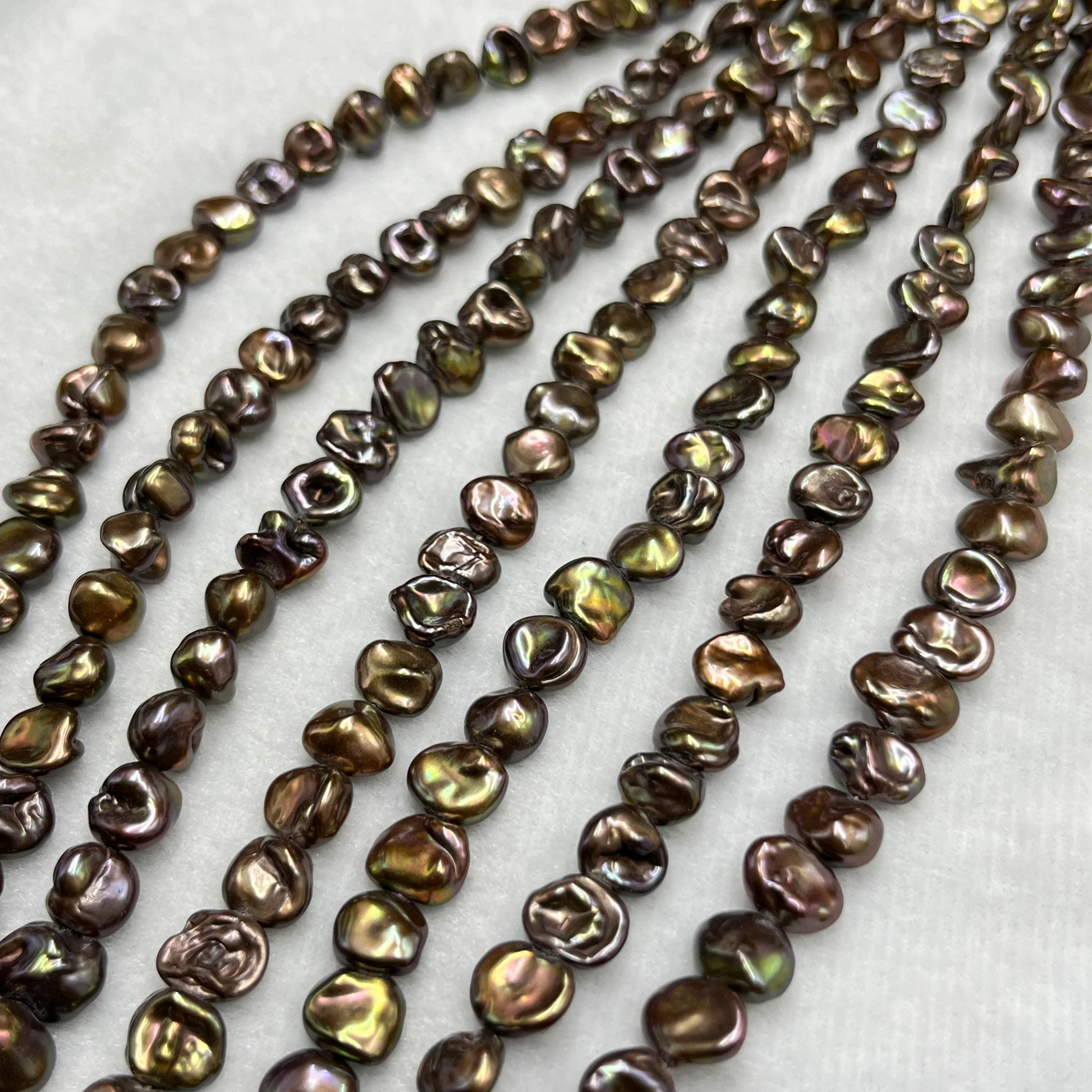 Fresh Water Pearl Brown / Dark Green | Fancy Shape | 9-10MM Size