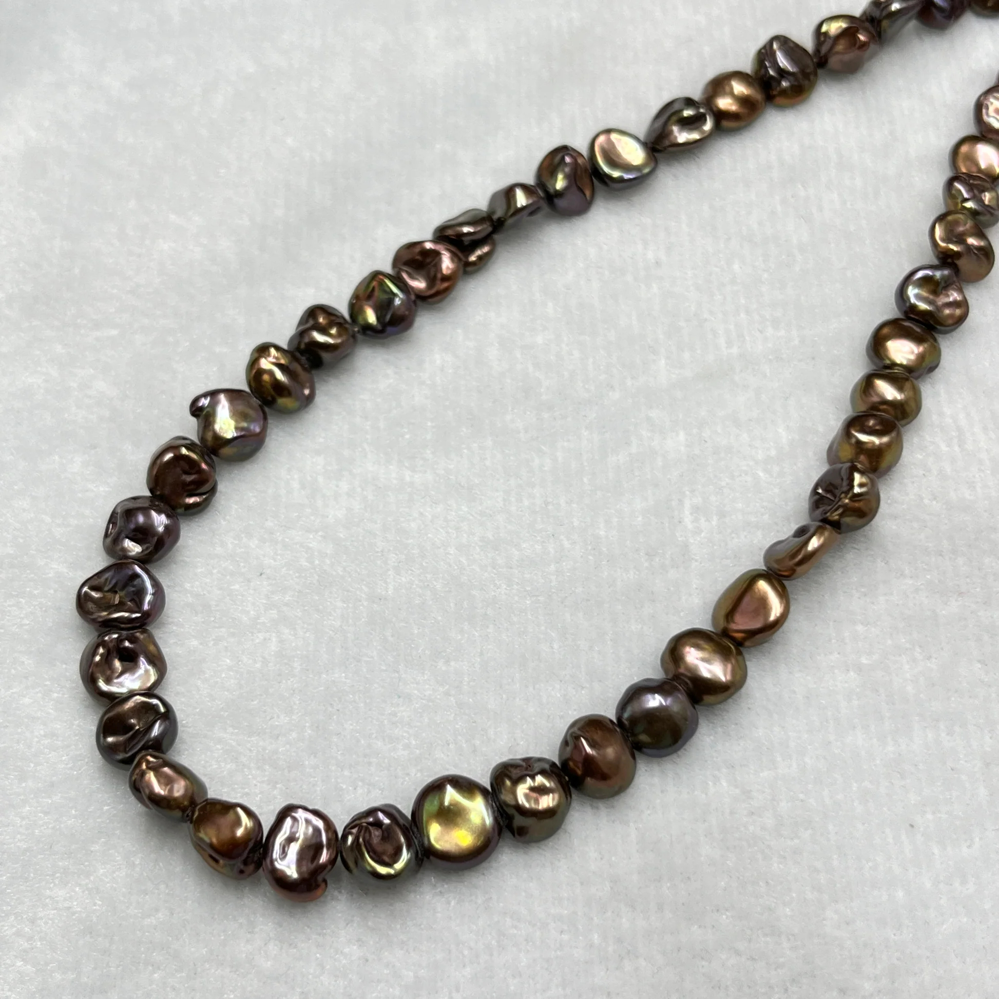 Fresh Water Pearl Brown / Dark Green | Fancy Shape | 9-10MM Size