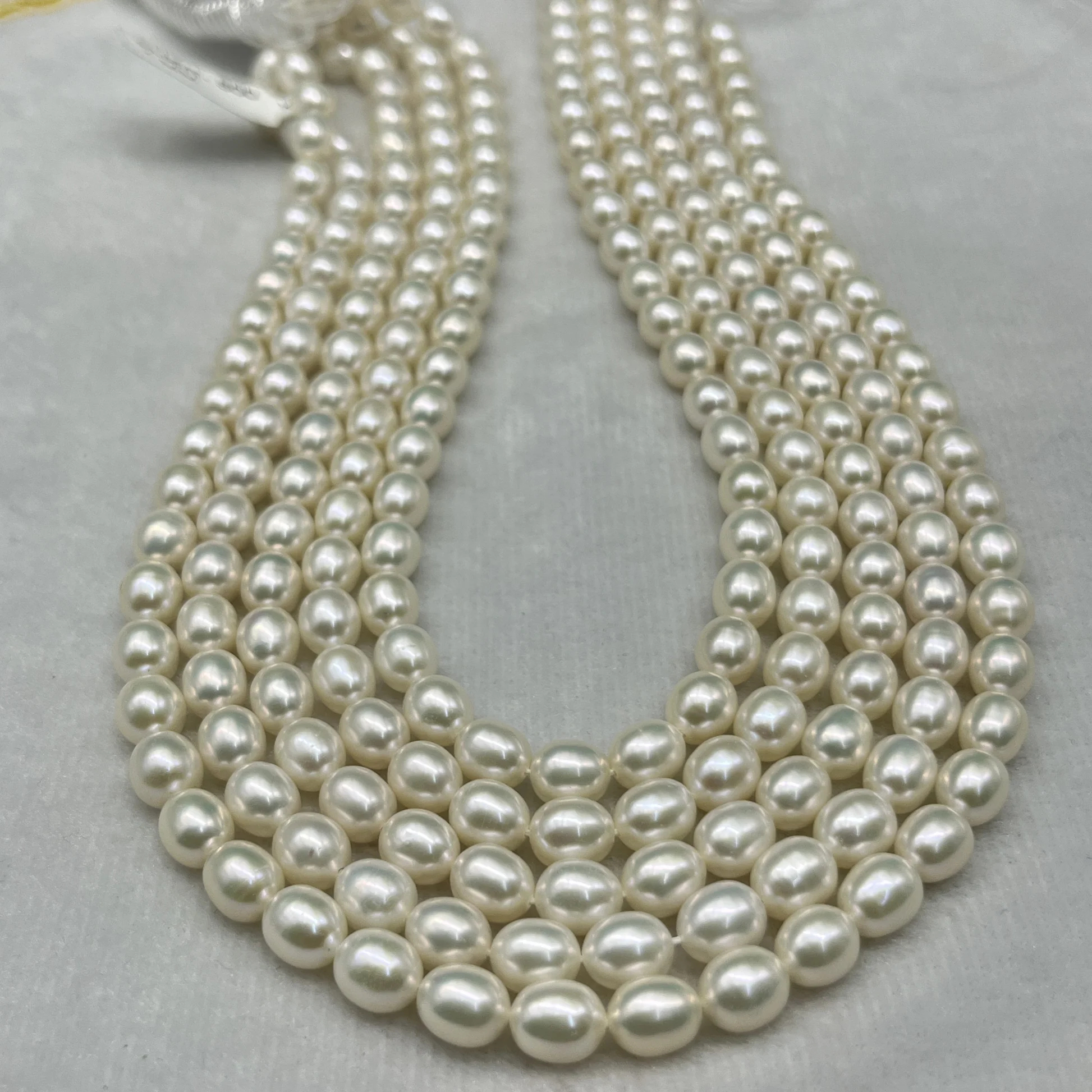 Fresh Water Pearl Cream Color, Rice Shape, Good Luster Pearl 7 MM Size