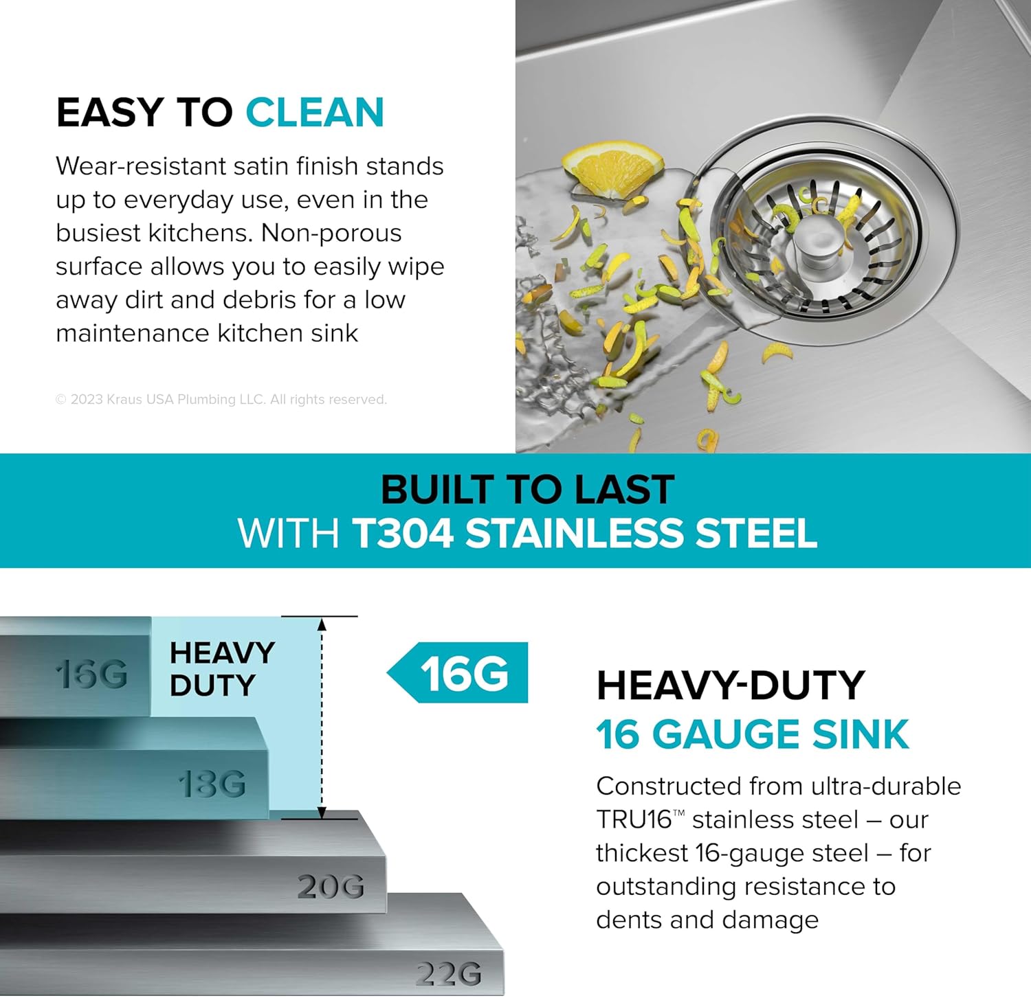 Workstation 32-inch Undermount 16 Gauge Stainless Steel Kitchen Sink, Single Bowl Kitchen Sink with Accessories, KWU110-32