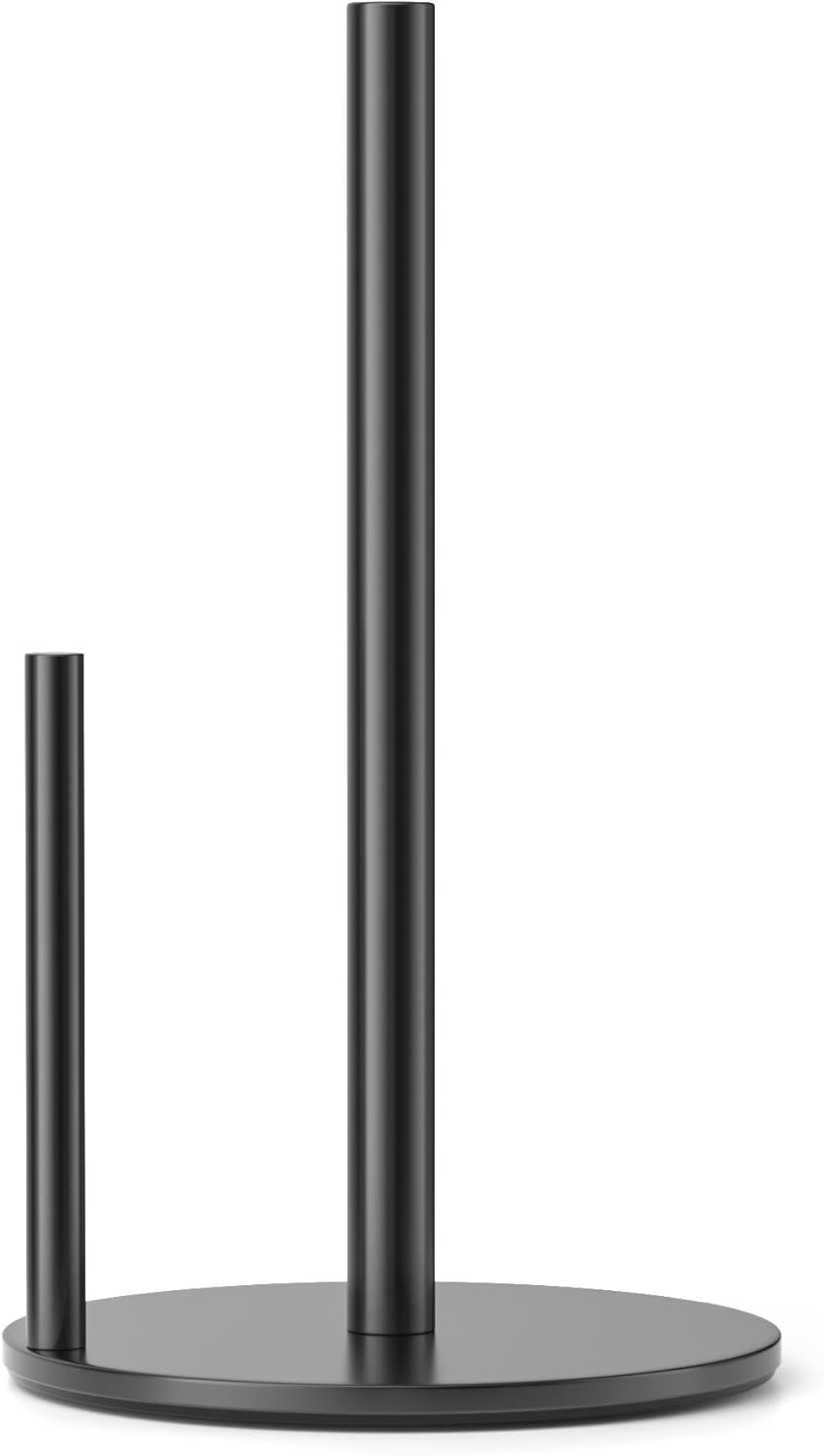 Paper Towel Holder Black, Premium Stainless Steel Kitchen Roll Dispenser