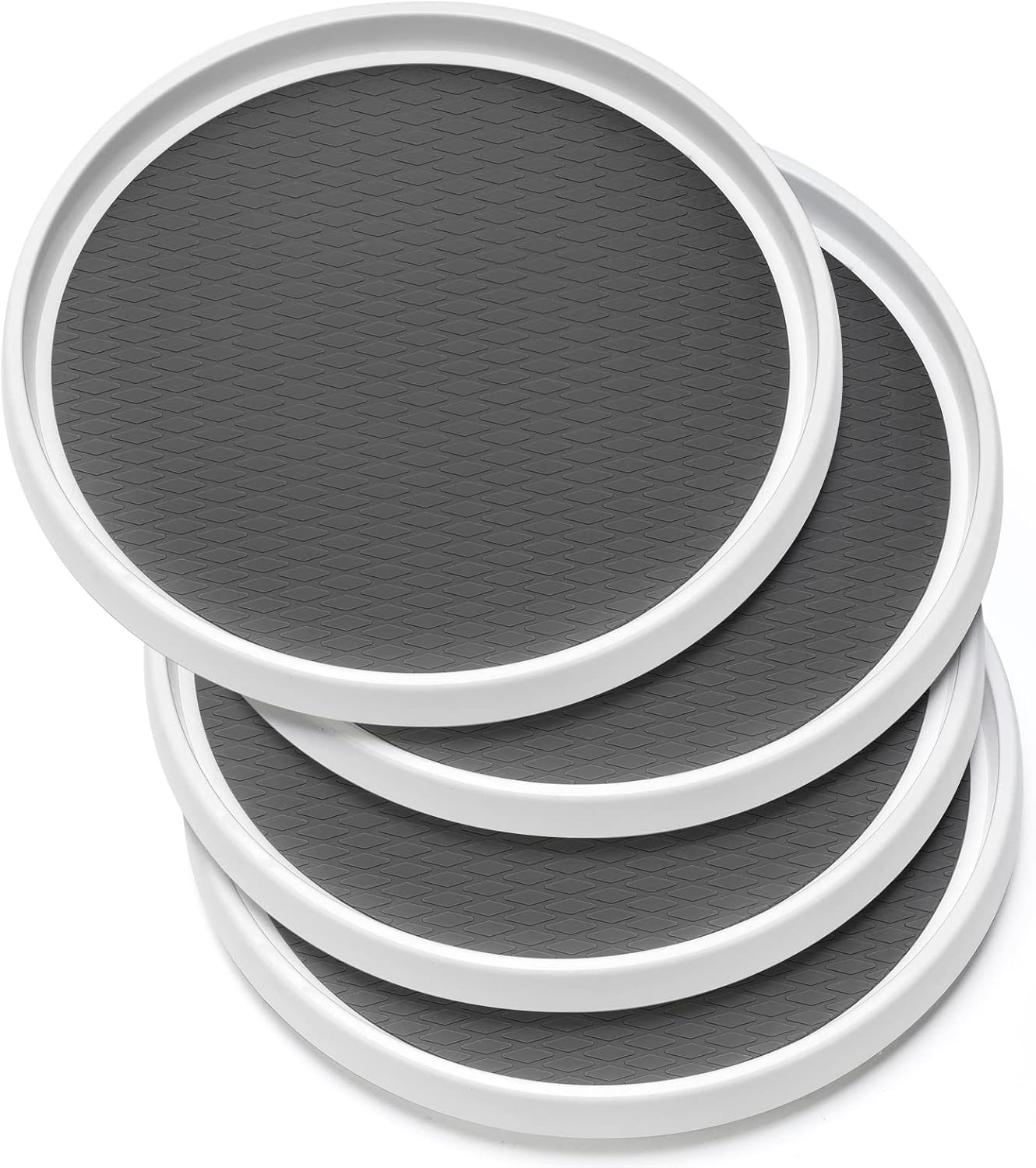 Set of 4, 10 Inch Non-Skid Lazy Susan Organizers - Turntable Rack for Cabinet