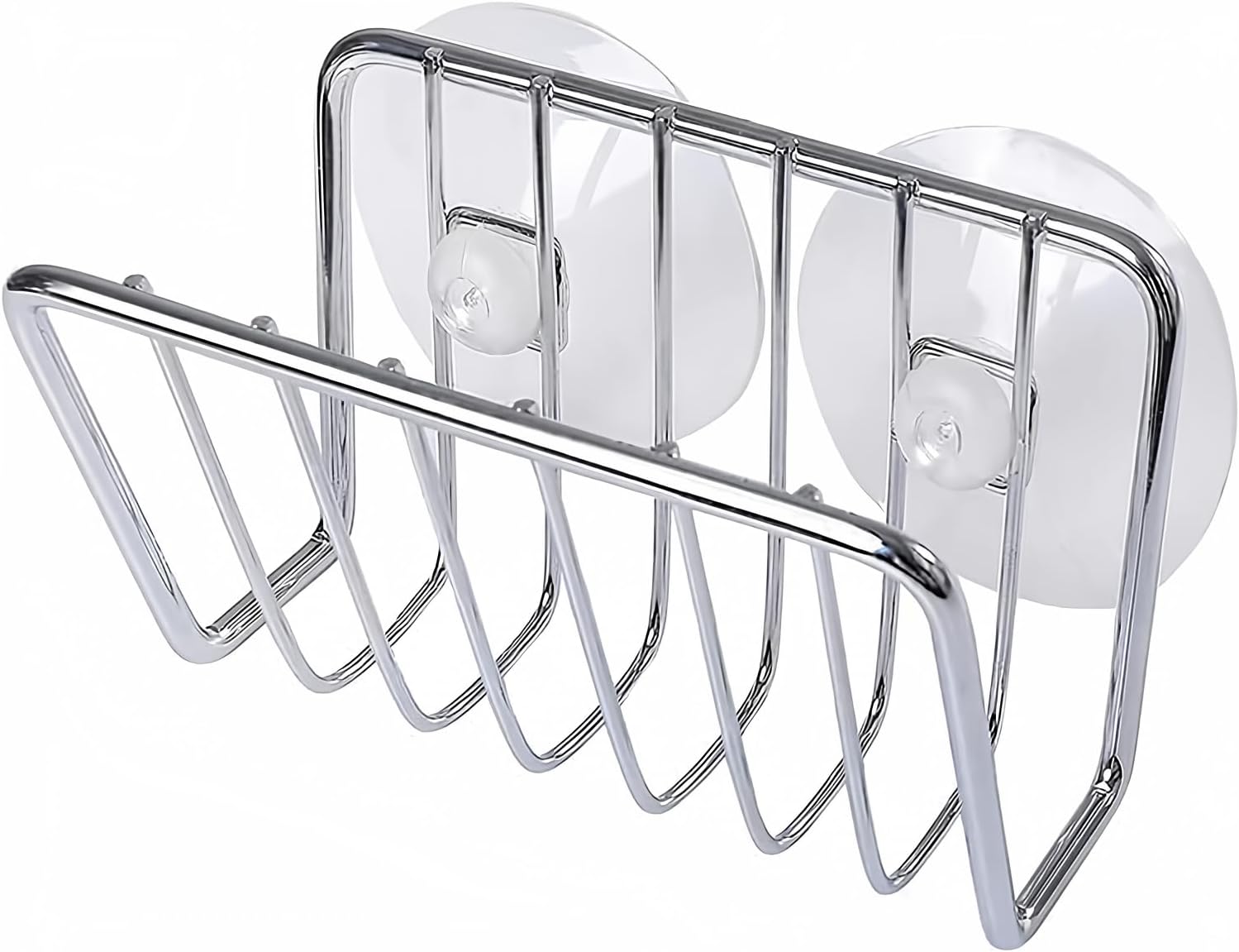 Sponge Holder for Kitchen Sink, Stainless Steel Suction Cup Sponge Caddy - Silver