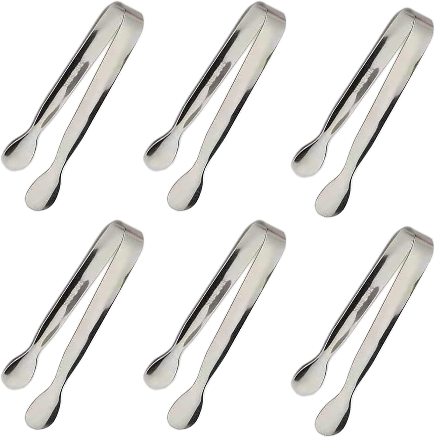 6PCS Ice Tongs Mini Sugar Tongs 4.25Inch Stainless Steel Small Serving Tong