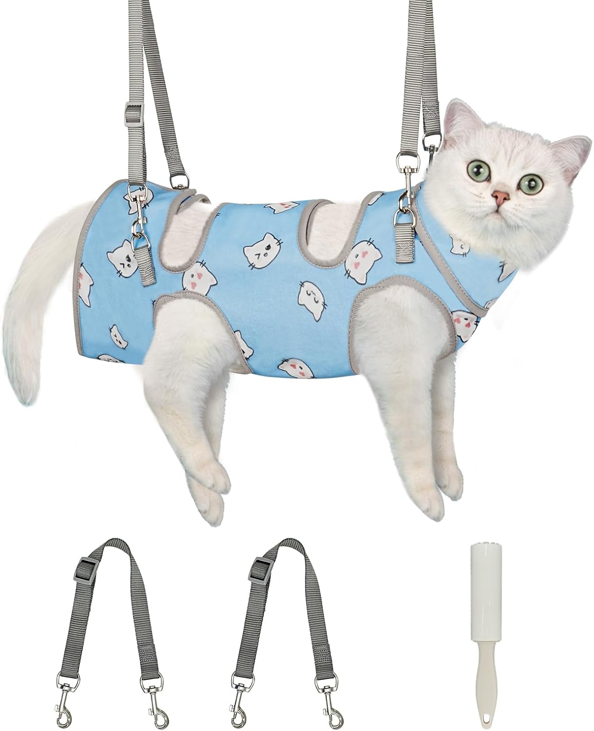 Cat Grooming Hammock, Self-Adherent Cat Wrap for Cutting Nails