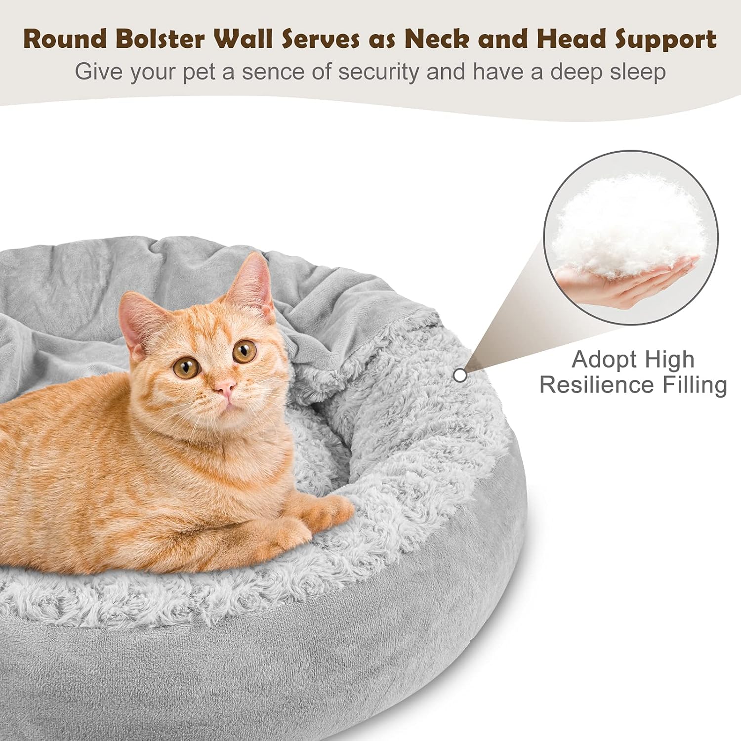 Small Dog Bed Cat Bed with Hooded Blanket, Cozy Cuddler Luxury Puppy Pet Bed