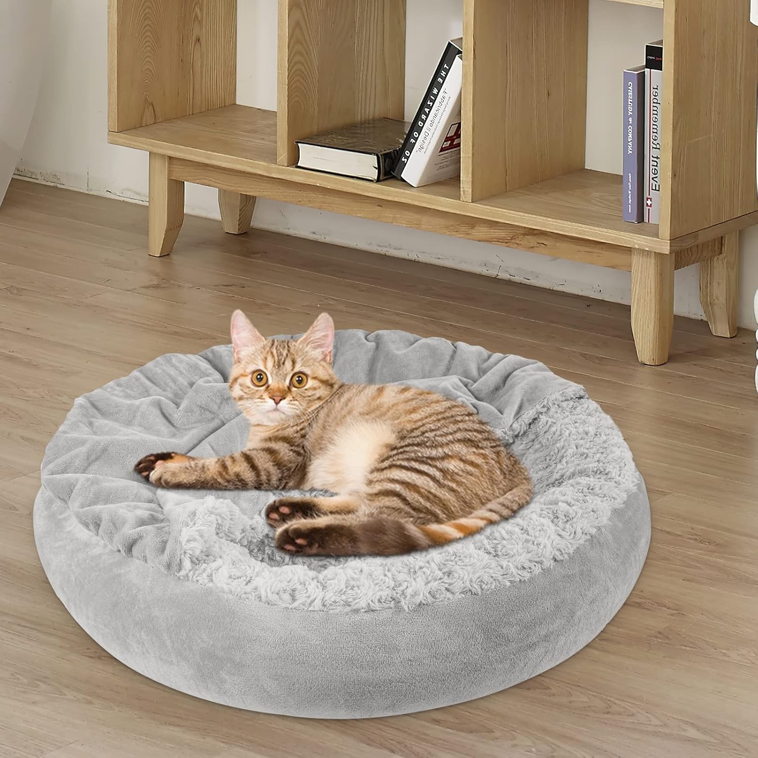 Small Dog Bed Cat Bed with Hooded Blanket, Cozy Cuddler Luxury Puppy Pet Bed