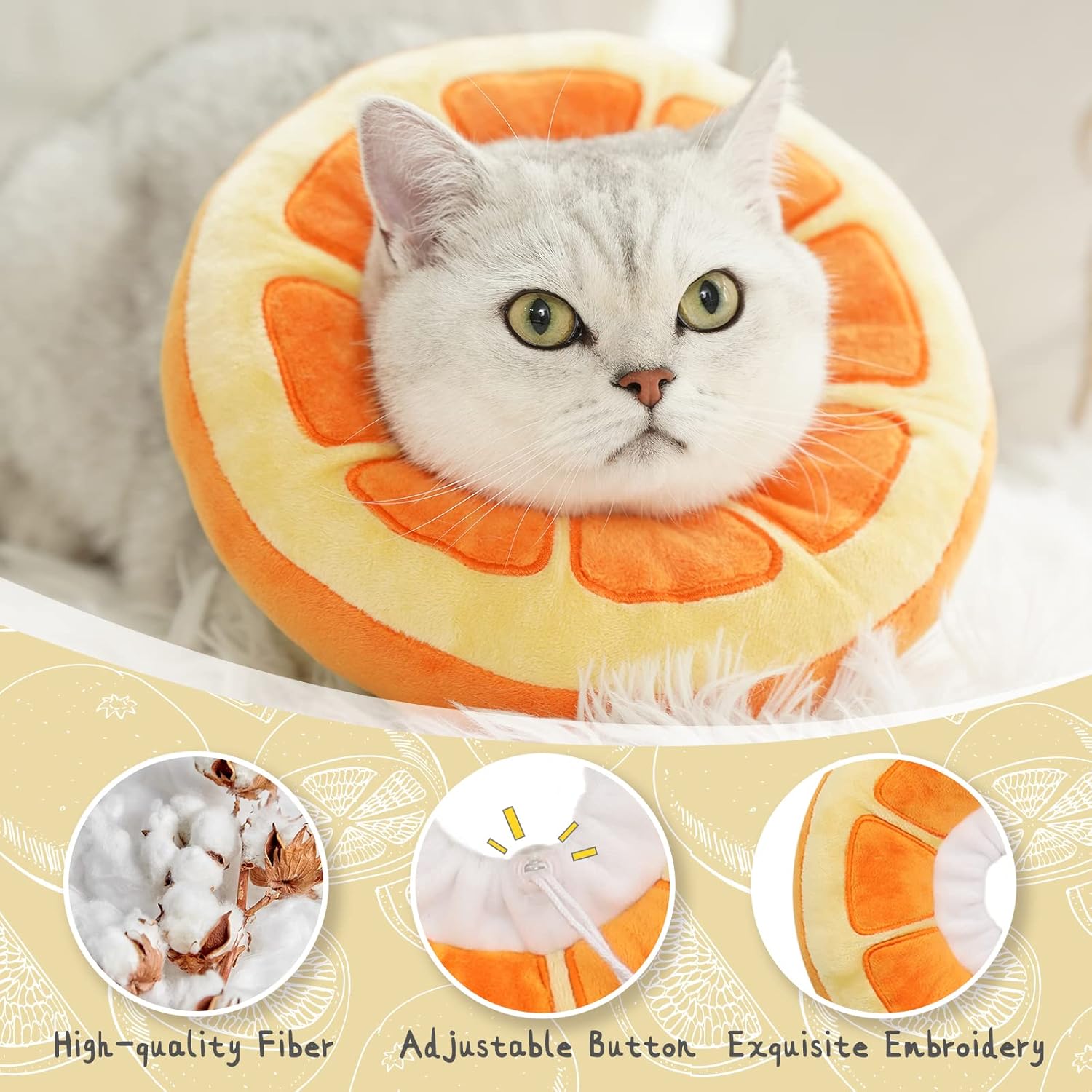 Adjustable Cat Cone Collar Soft, Cute Cat Donut Collar After Surgery