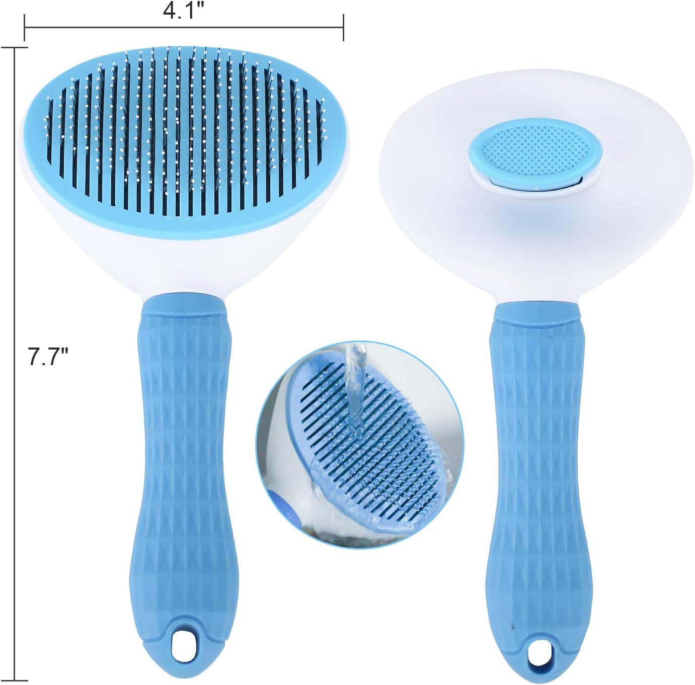 Self Cleaning Slicker Brush, Dog Cat Bunny Pet Grooming Shedding Brush