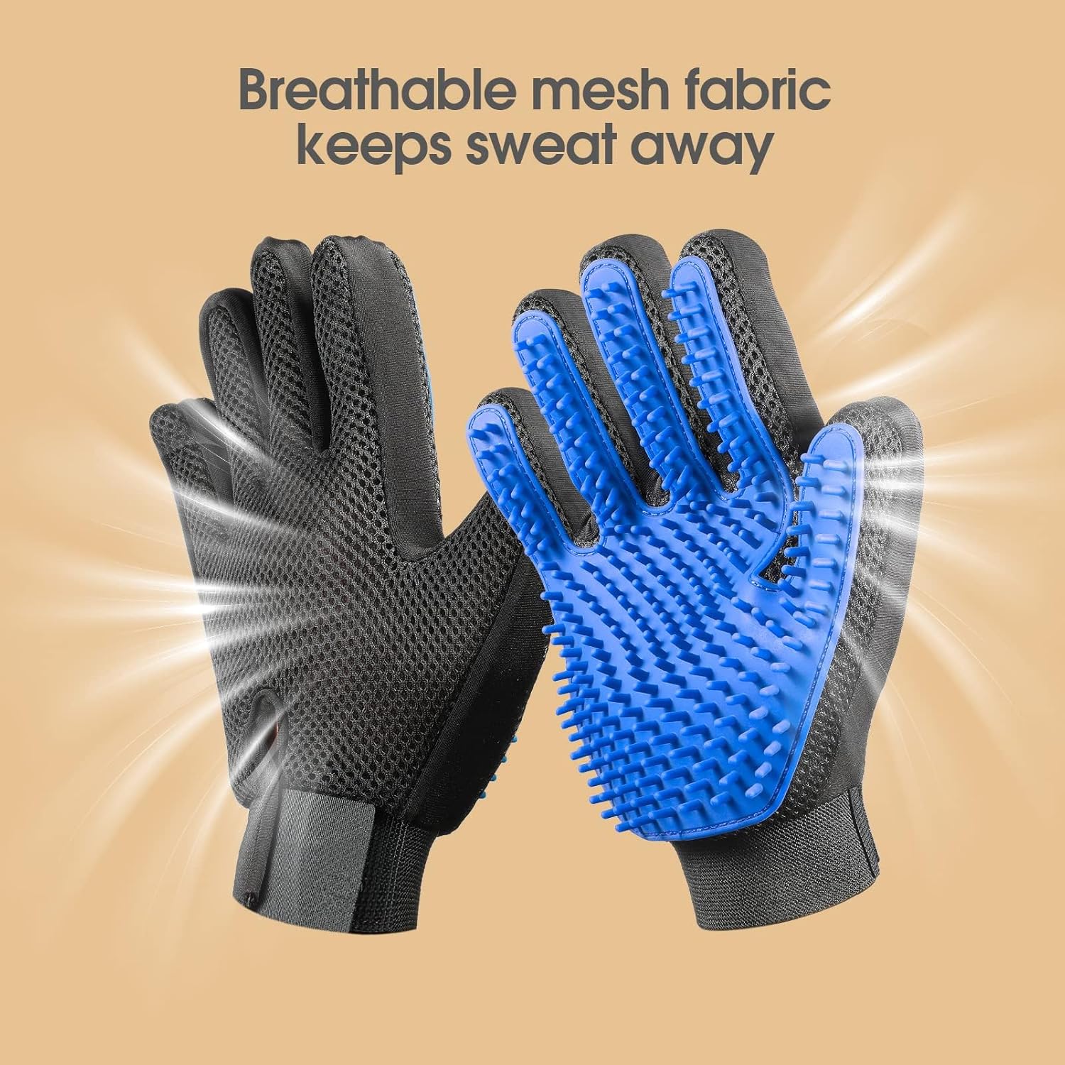 Upgrade Efficient Pet Hair Remover Gloves - Gentle Shedding Brushes for Dogs, Cats