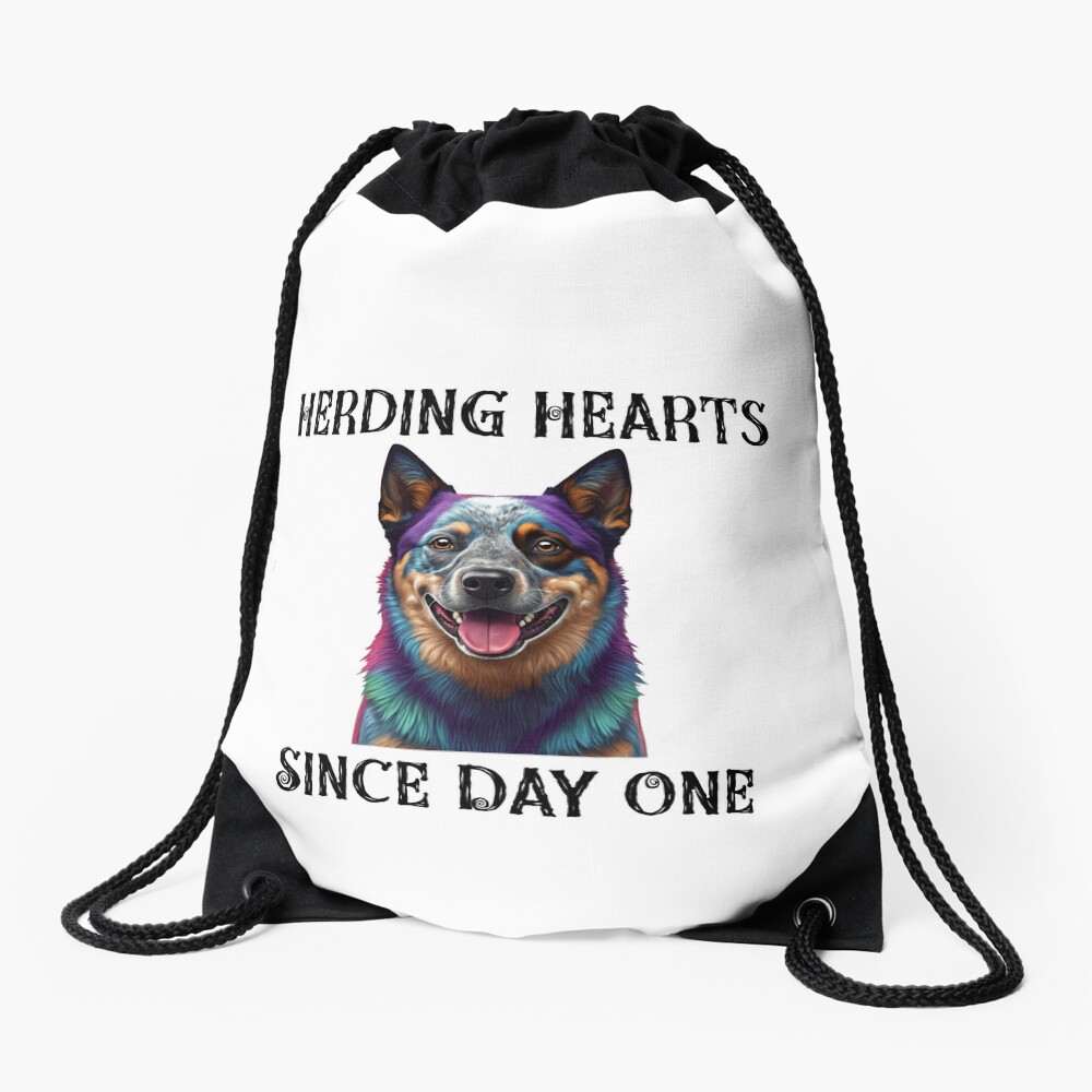 Cattle Dog Drawstring Bag