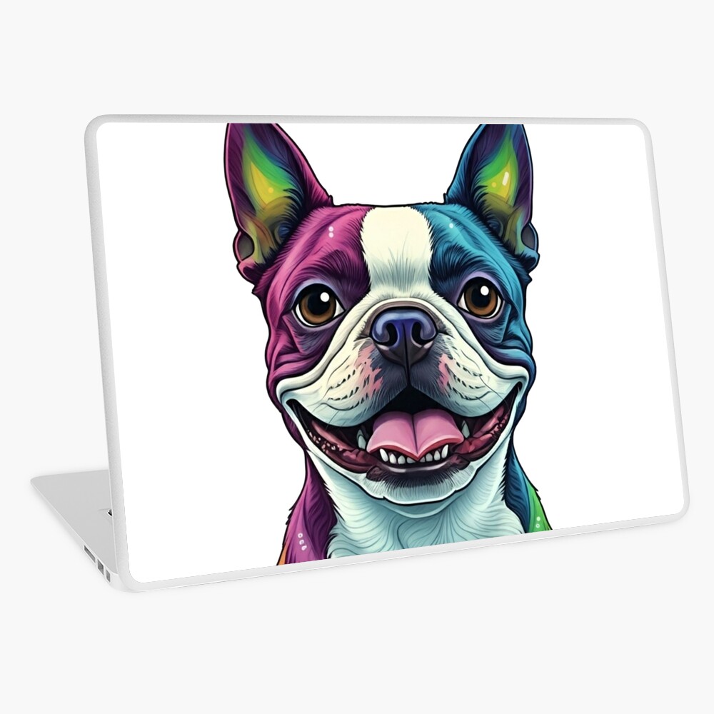 Colorful Boston Terrier Laptop Skin