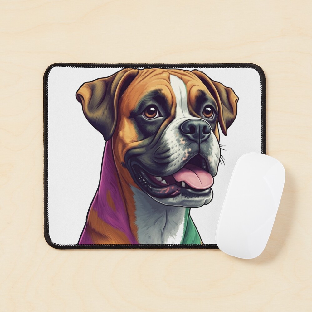 Boxer Illustration Mouse Pad