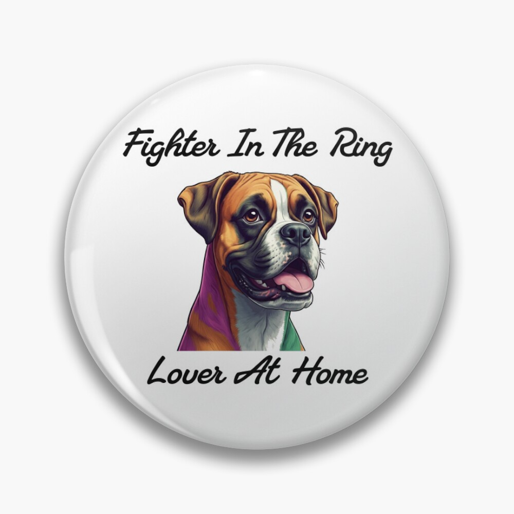 Boxer Dog Button Pin