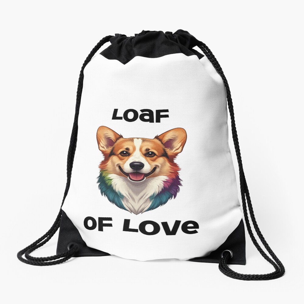 Corgi 'Loaf of Love' Drawstring Bag