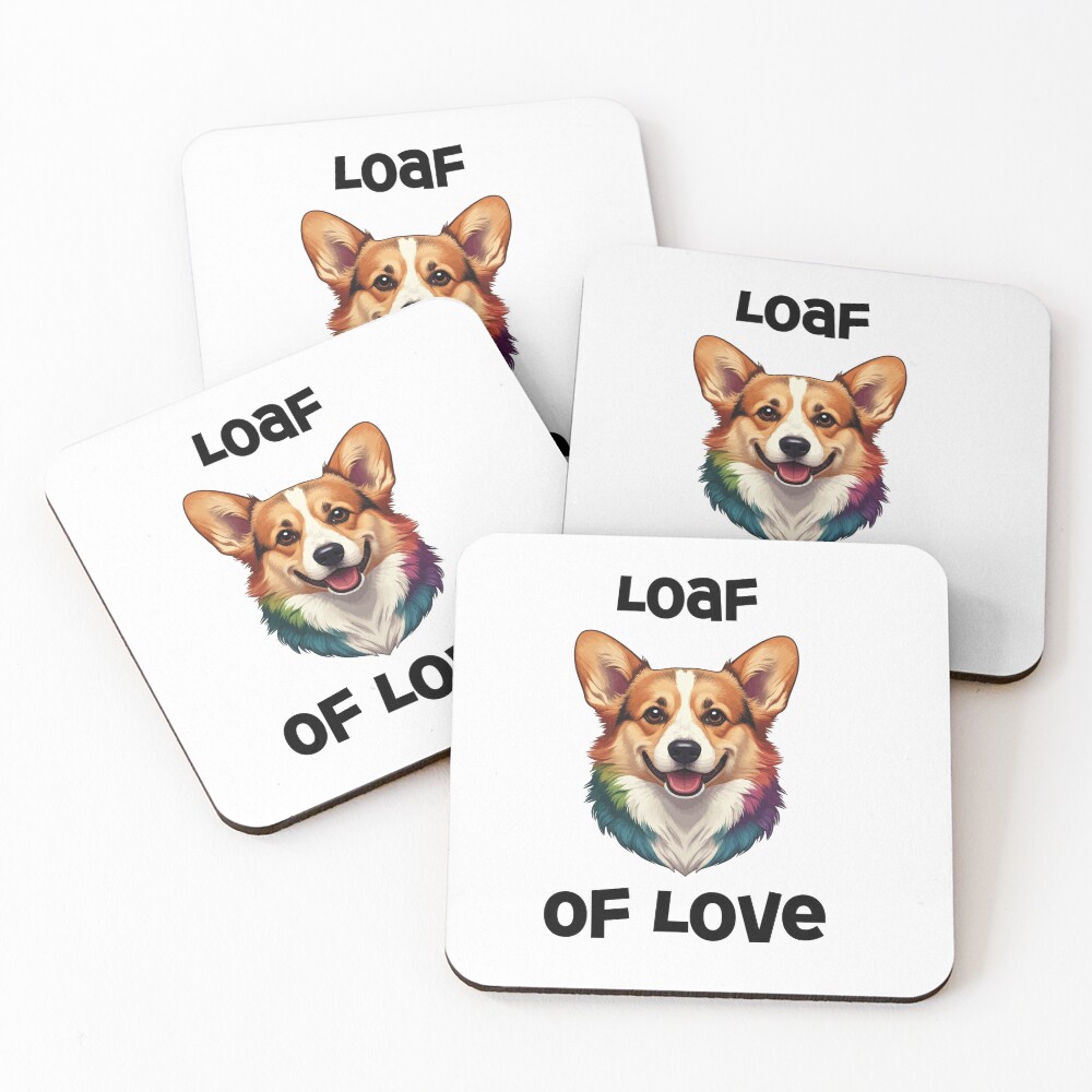Corgi 'Loaf of Love' Coasters