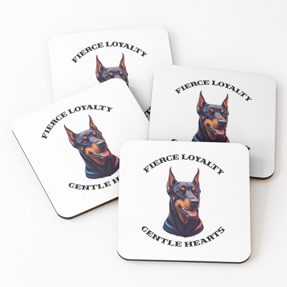 Doberman Coaster Set