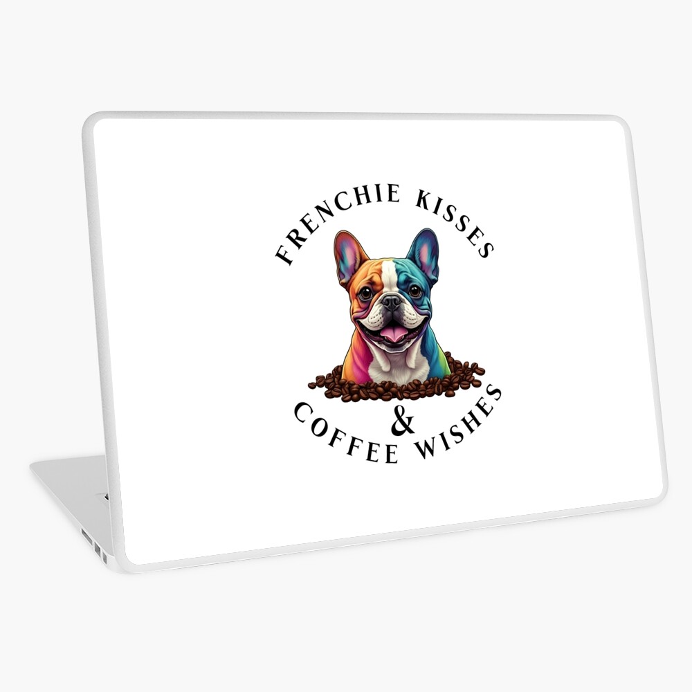 Frenchie Kisses & Coffee Wishes Laptop Skin