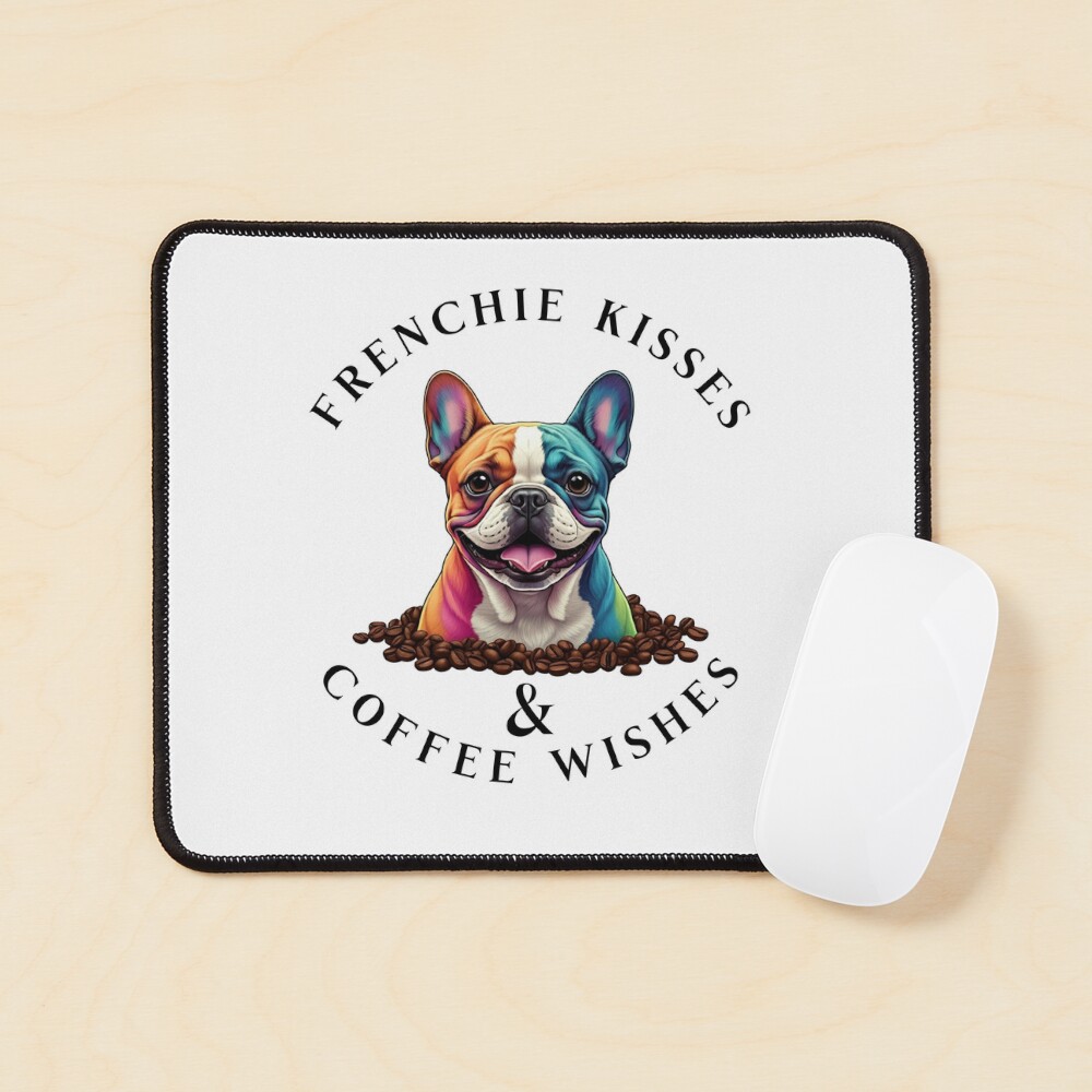 Frenchie Kisses & Coffee Wishes Mouse Pad