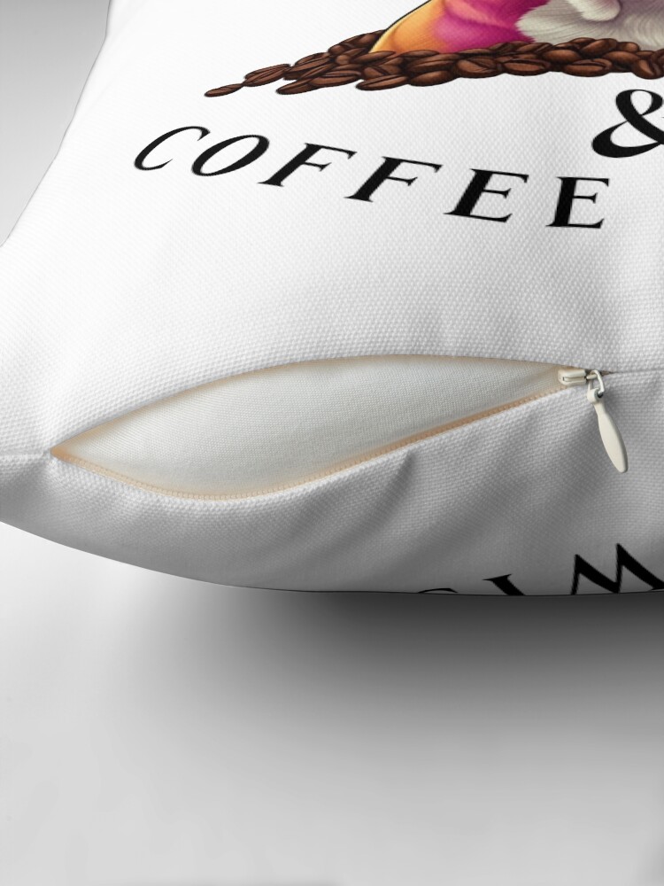 Frenchie Kisses & Coffee Wishes Throw Pillow