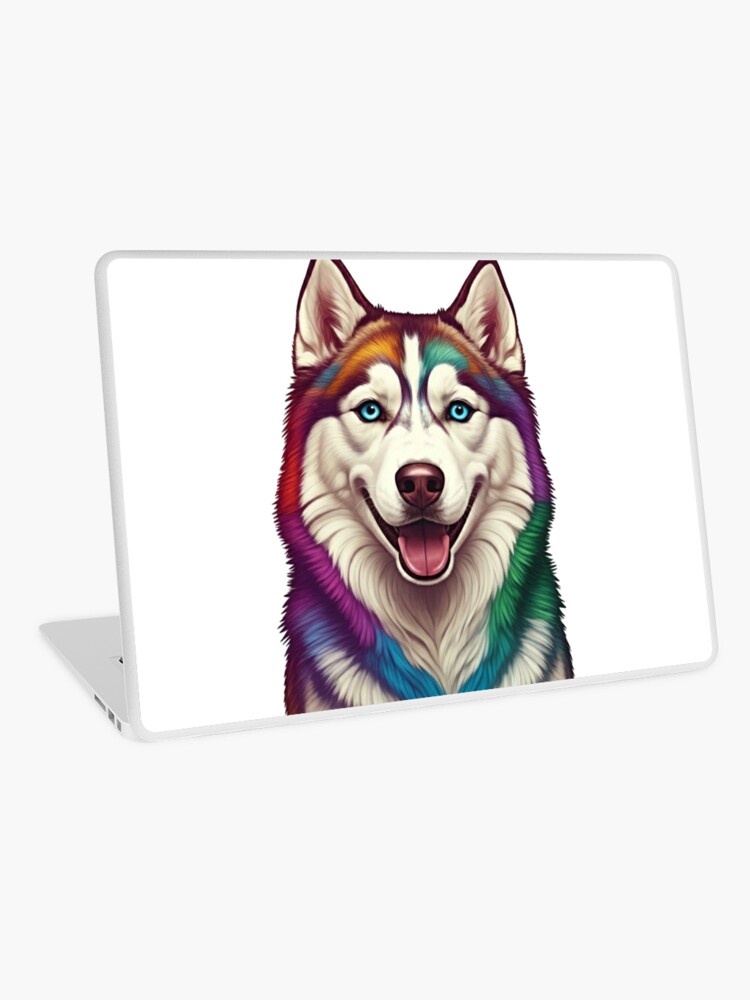 Colorful Husky Laptop Skin