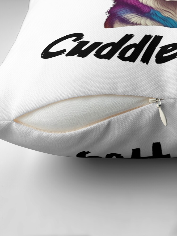 Sled Dogs Cuddle Hogs Throw Pillow