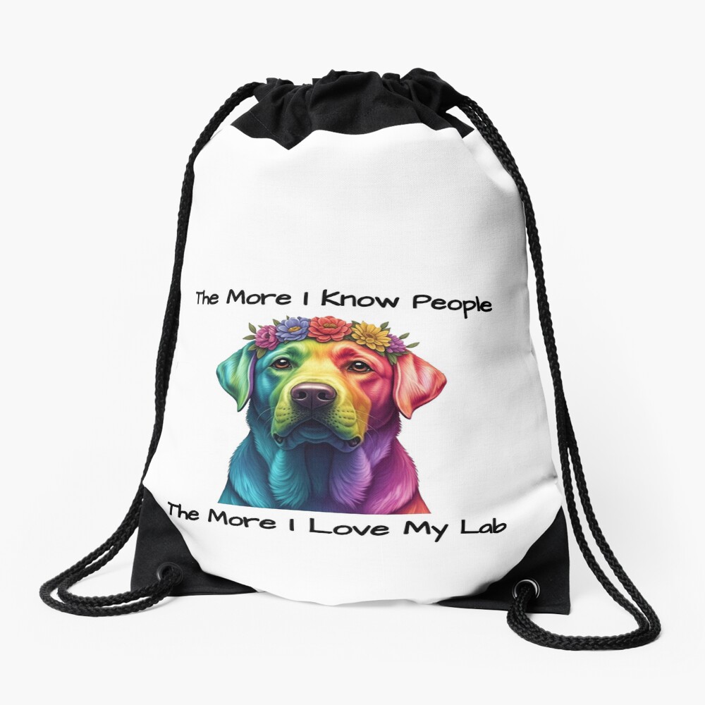 Colorful Labrador Drawstring Bag