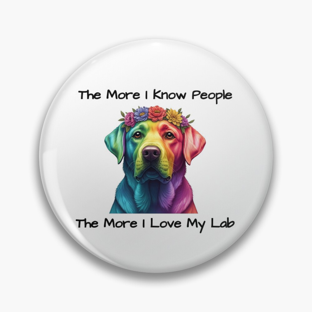 Rainbow Lab Button Pin