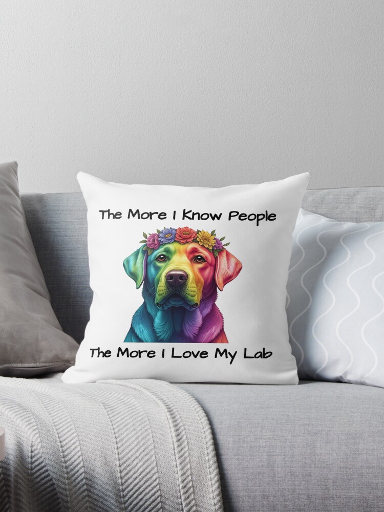 Colorful Labrador Throw Pillow