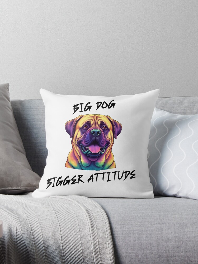 Big Dog Attitude Throw Pillow