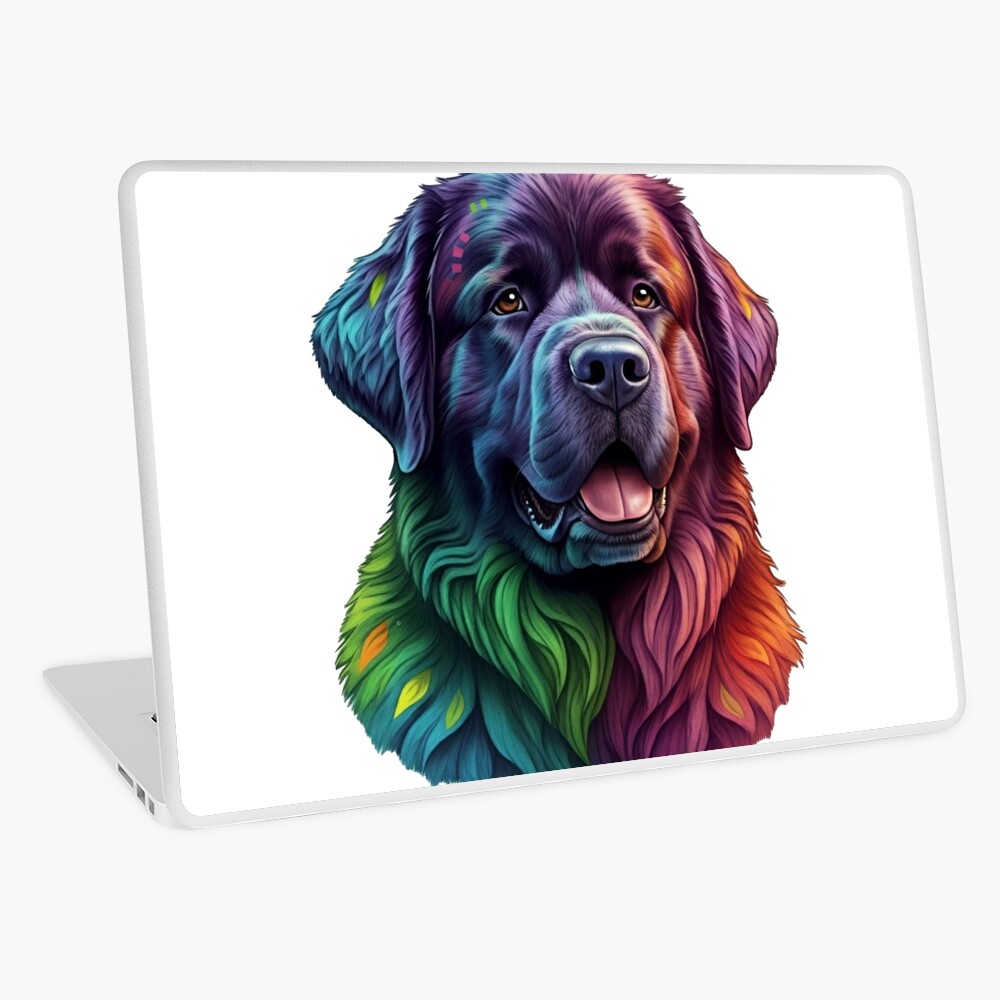 Colorful Newfoundland Dog Laptop Skin