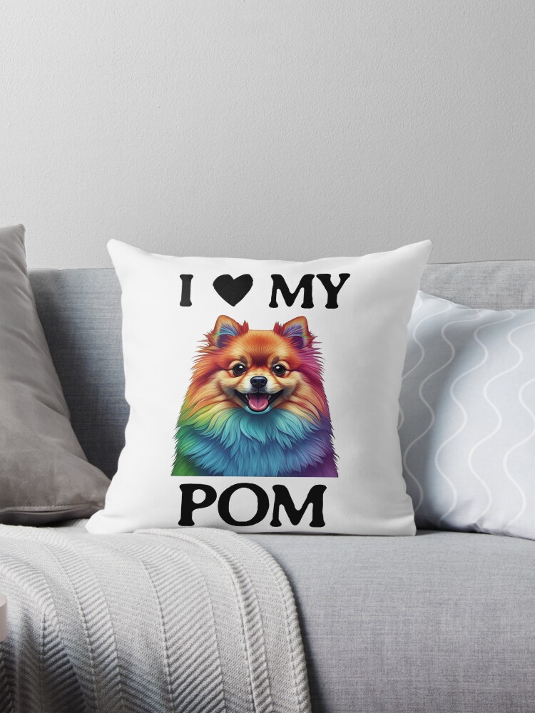 I Love My Pom Throw Pillow