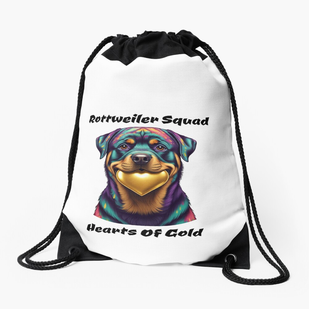 Rottweiler Squad Drawstring Bag