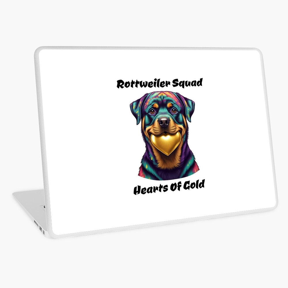 Rottweiler Squad Hearts Of Gold Laptop Skin