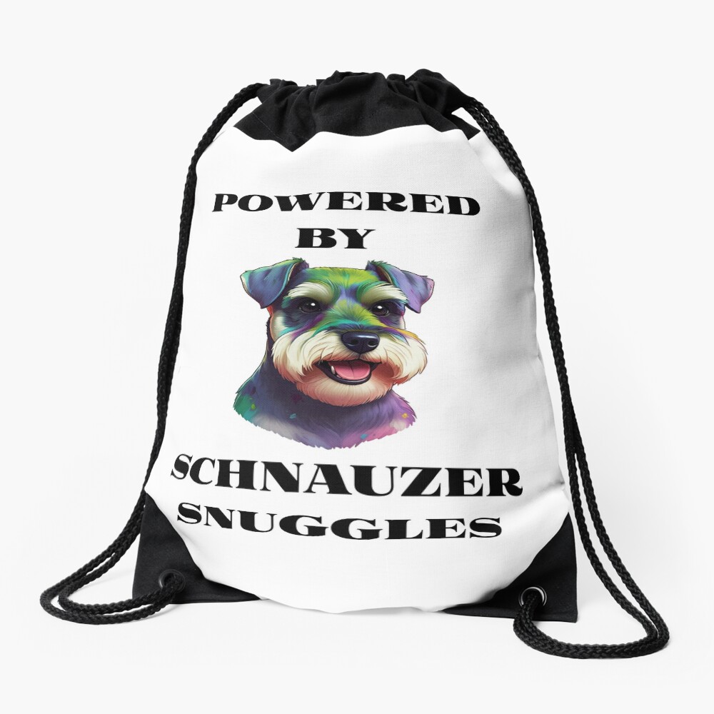 Schnauzer Snuggles Drawstring Bag