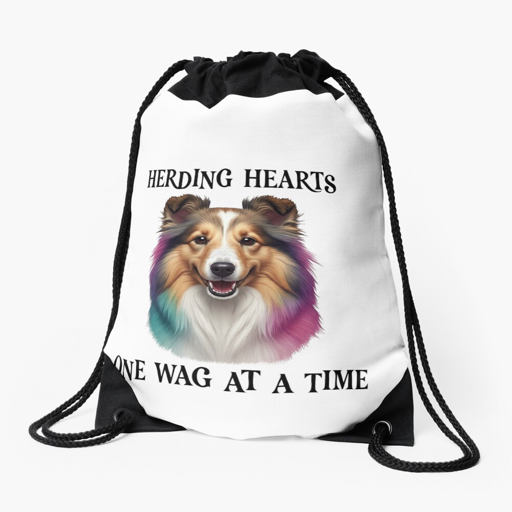 Sheepdog Drawstring Bag