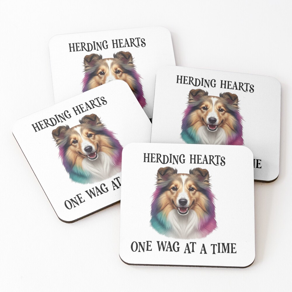 Herding Hearts Dog Coasters