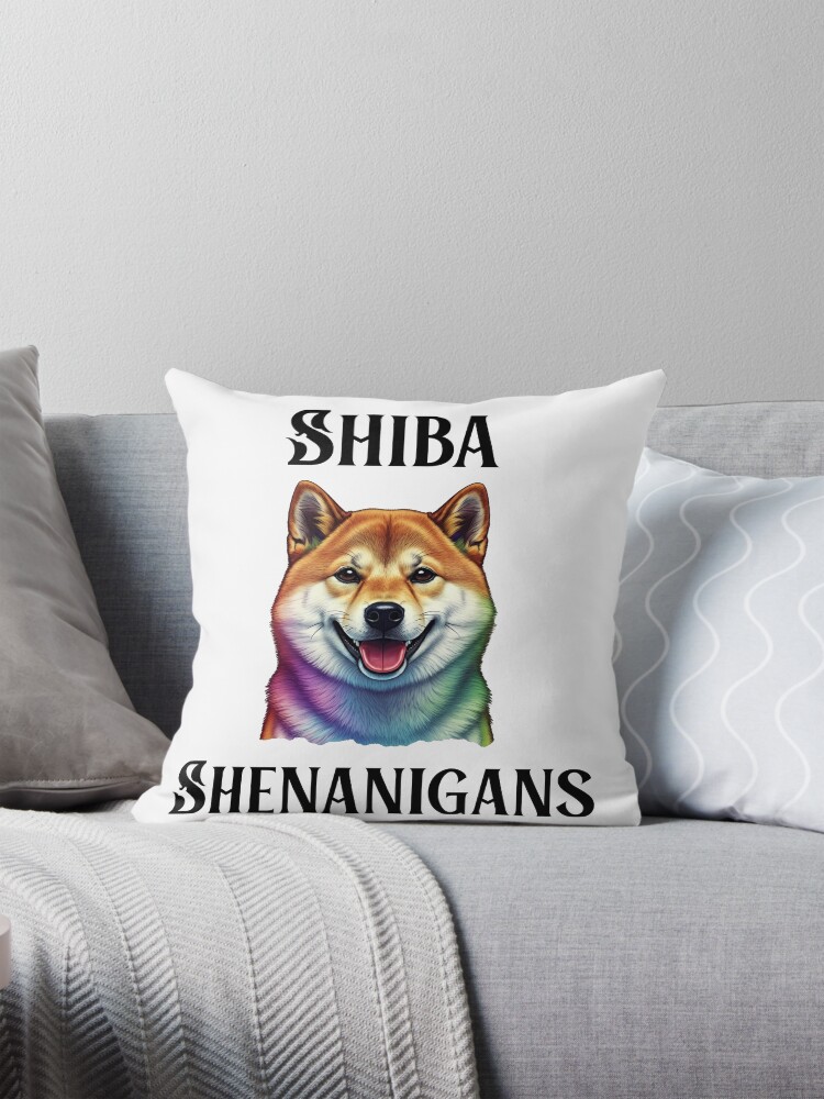Shiba Shenanigans Throw Pillow