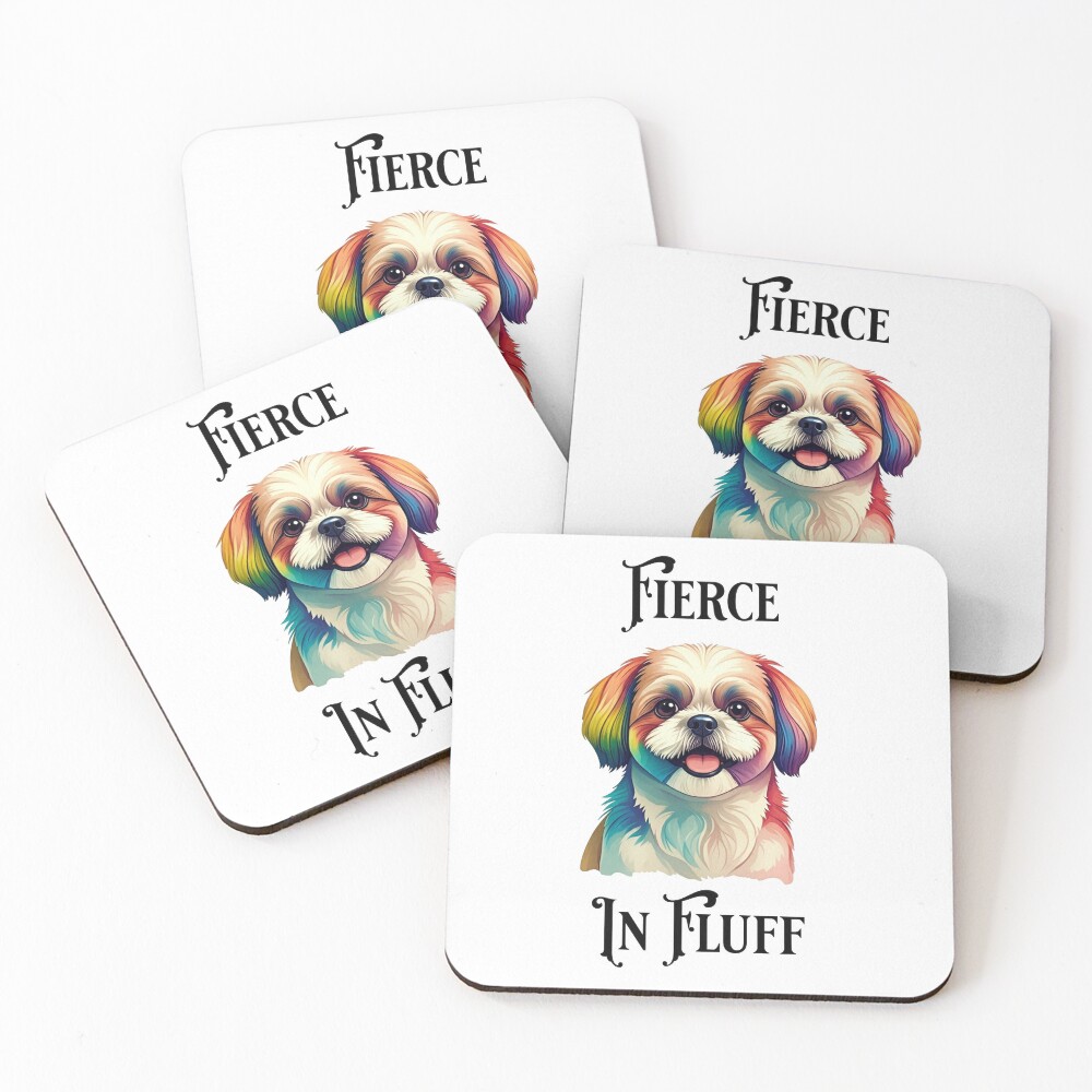 Fierce In Fluff Dog Coasters