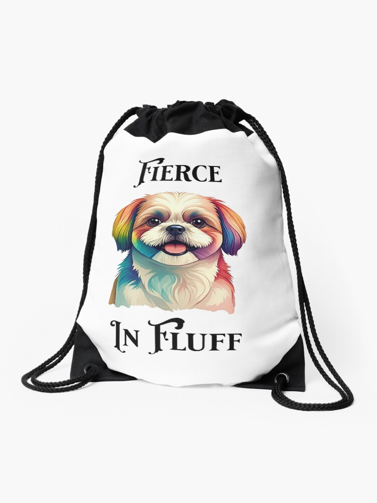 Fierce in Fluff Drawstring Bag
