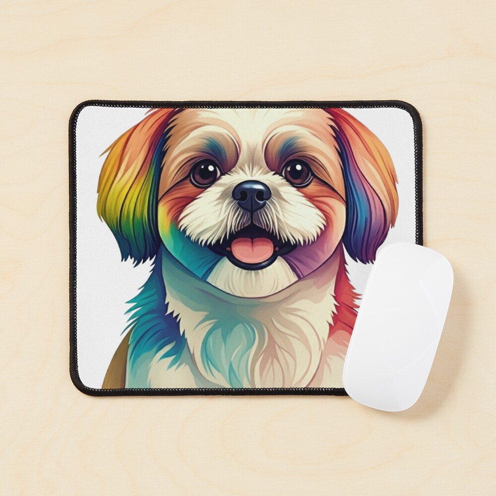 Colorful Shih Tzu Art Mouse Pad