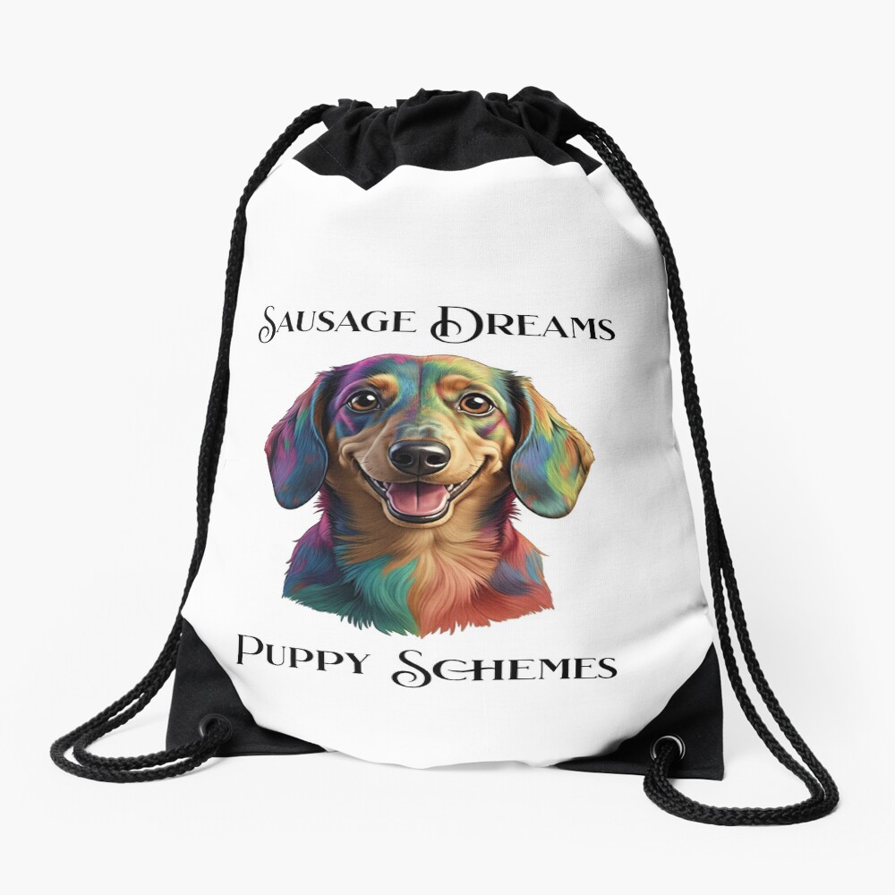 Sausage Dreams Puppy Schemes Drawstring Bag