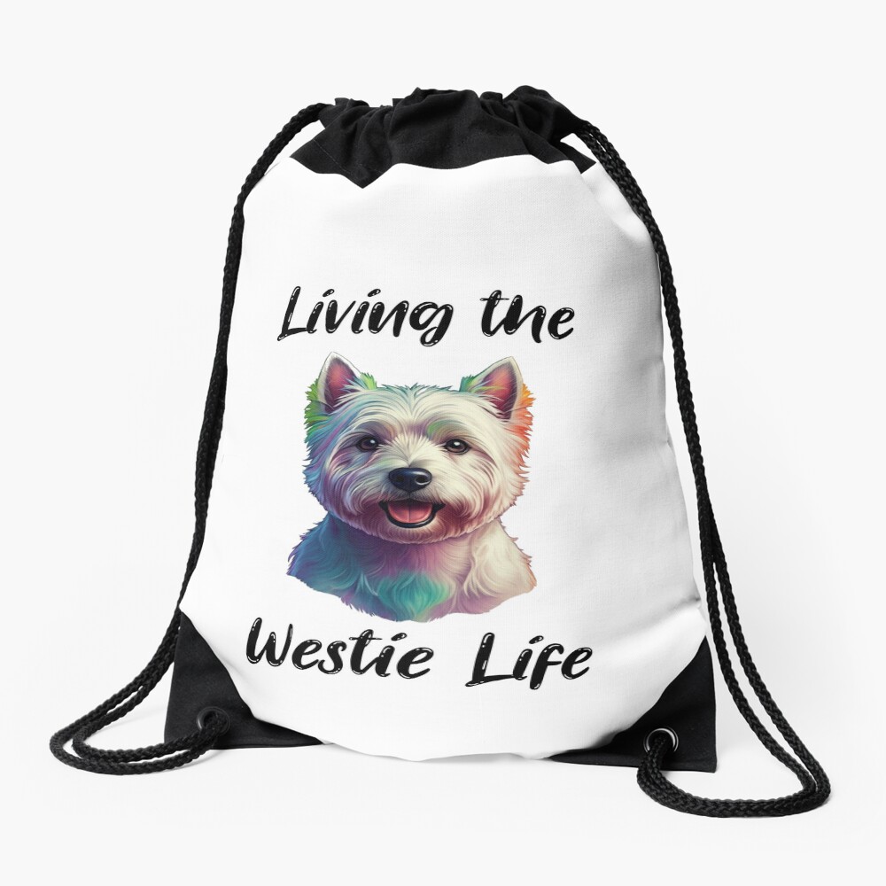 Westie Life Drawstring Bag