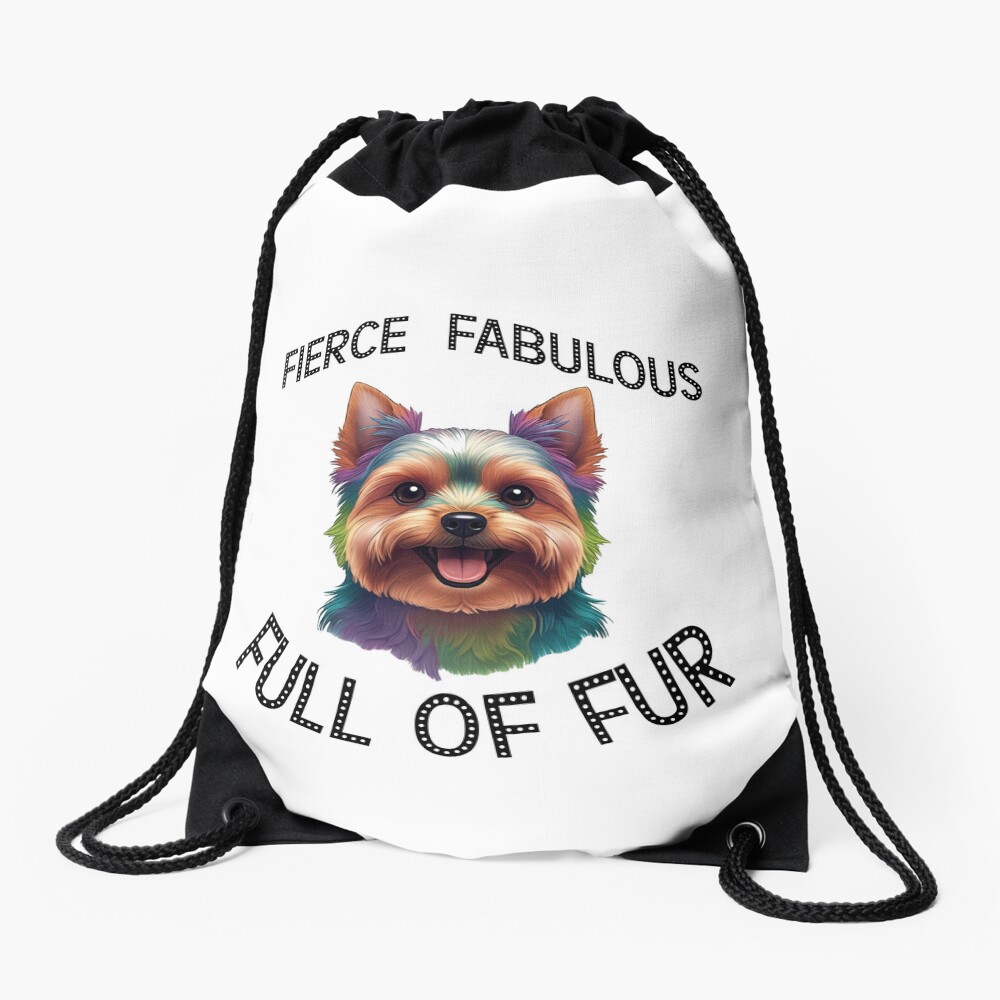 Fierce Fabulous Full of Fur Drawstring Bag