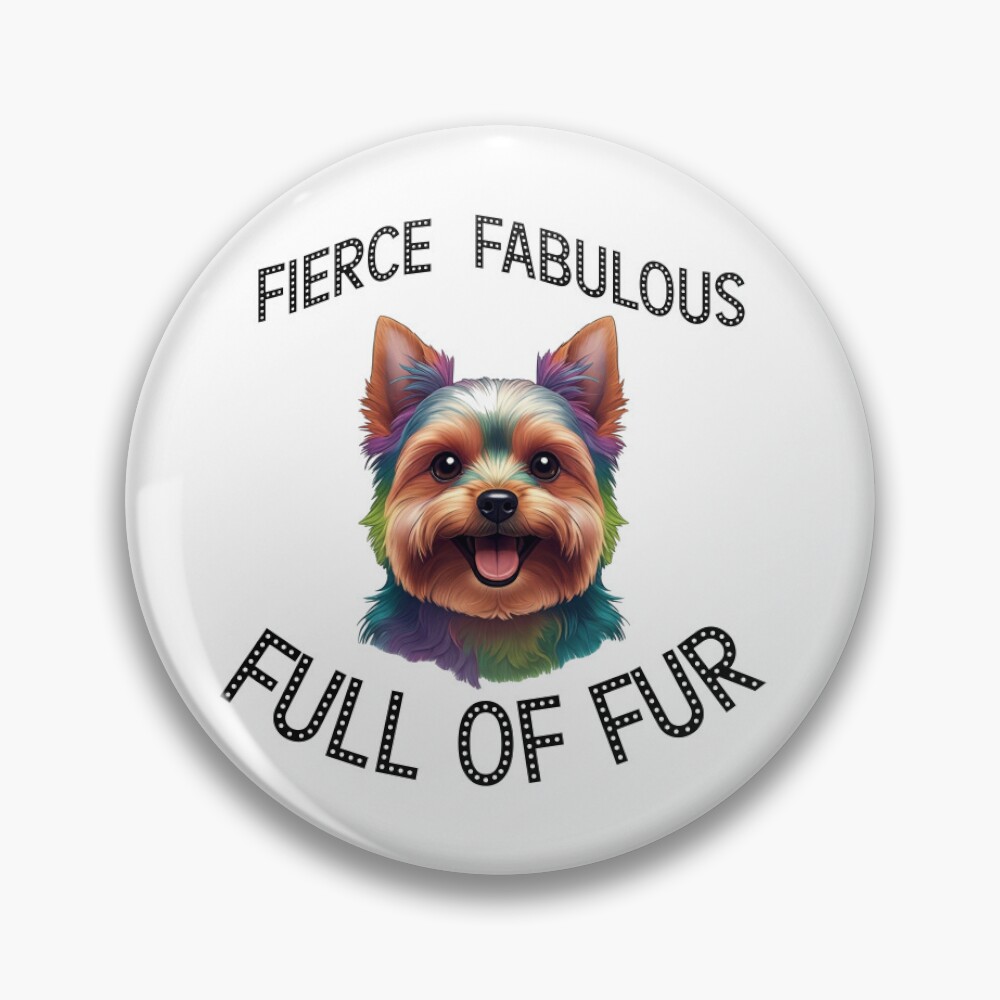Yorkie Dog Button Pin