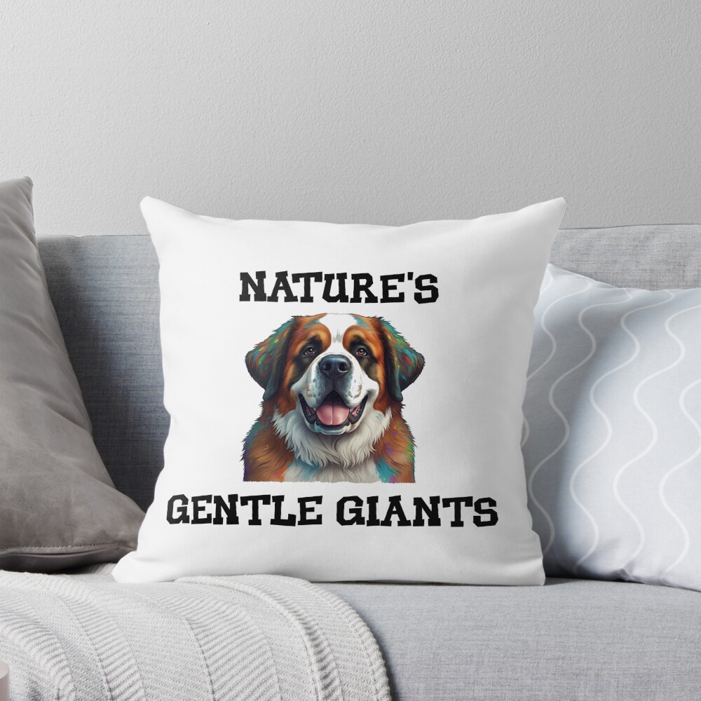 Saint Bernard Dog Throw Pillow