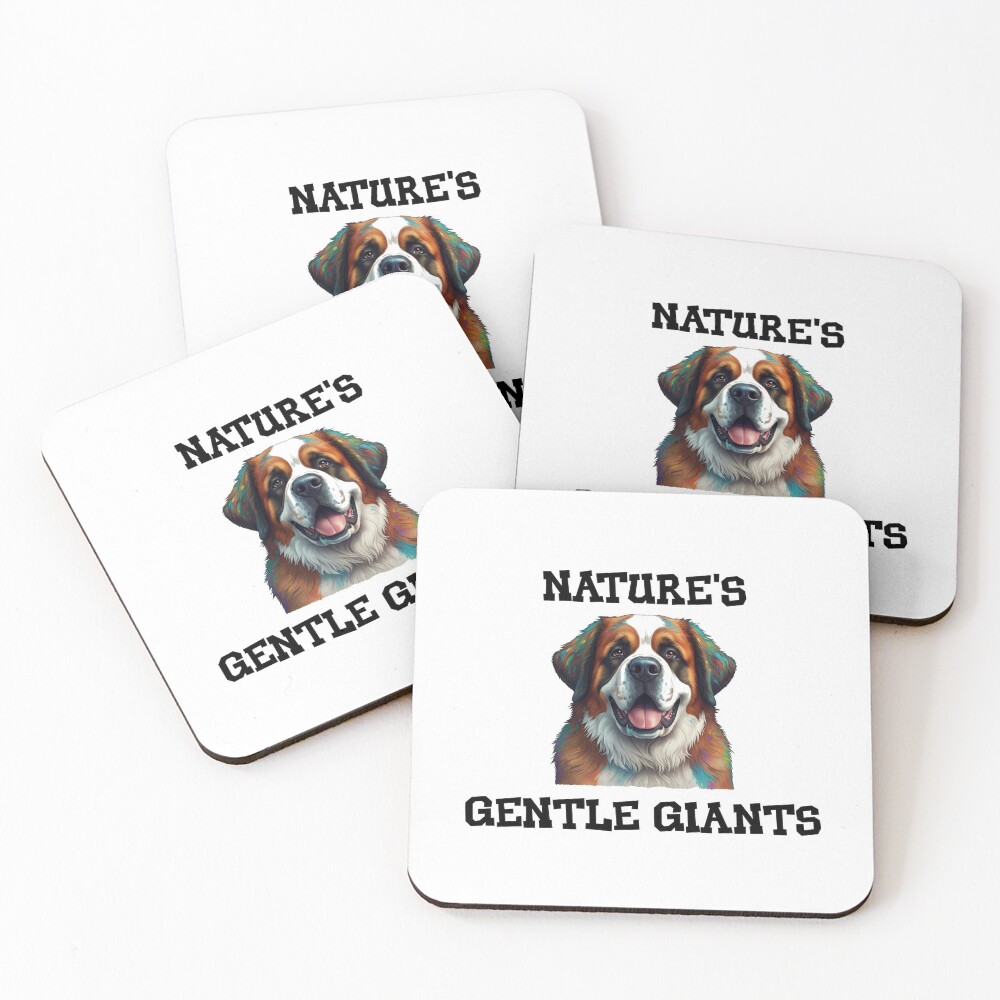 Saint Bernard Dog Coasters Set
