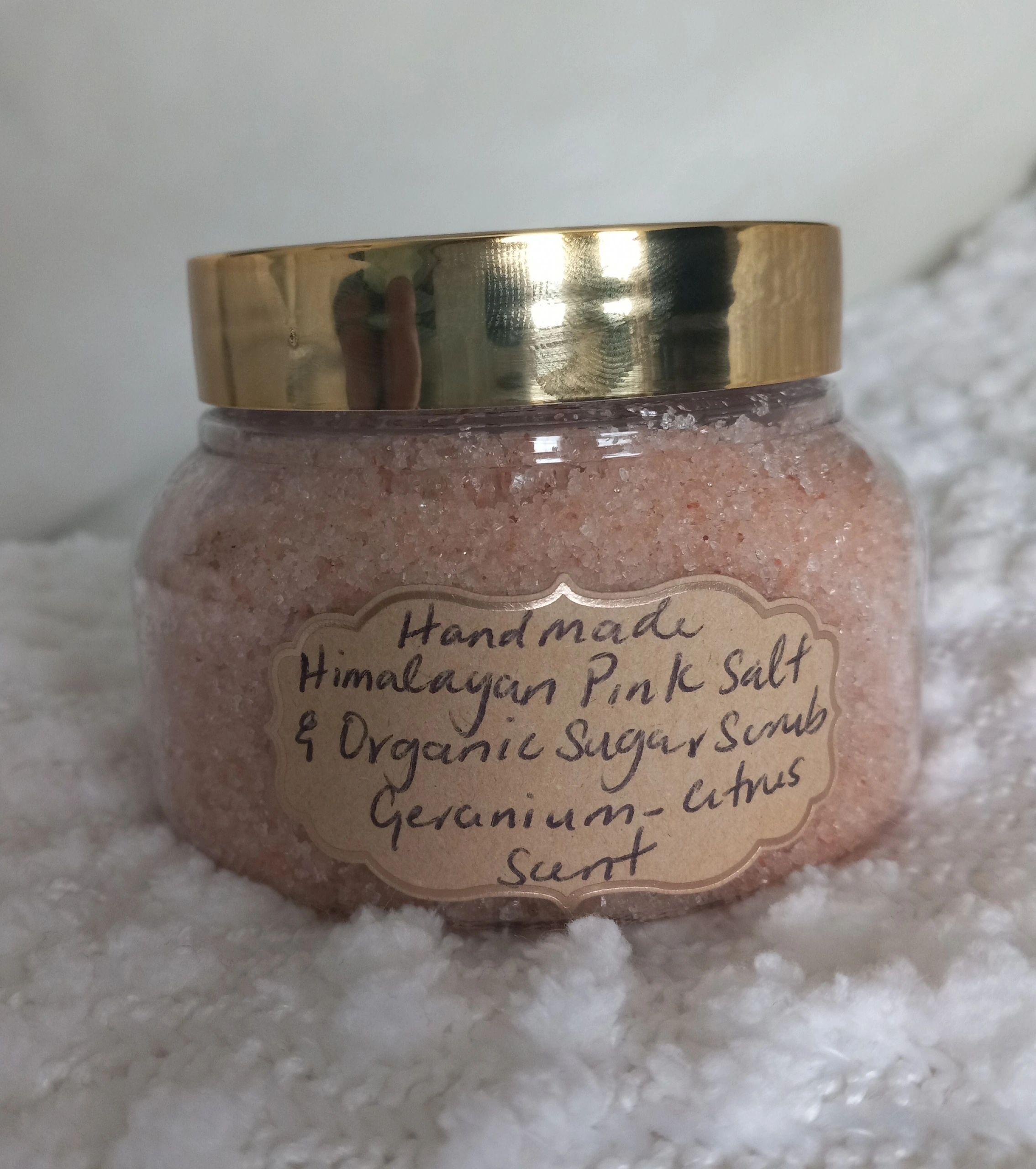 Himalayan Pink Salt & Organic Sugar Scrub Geranium-Citrus Scent