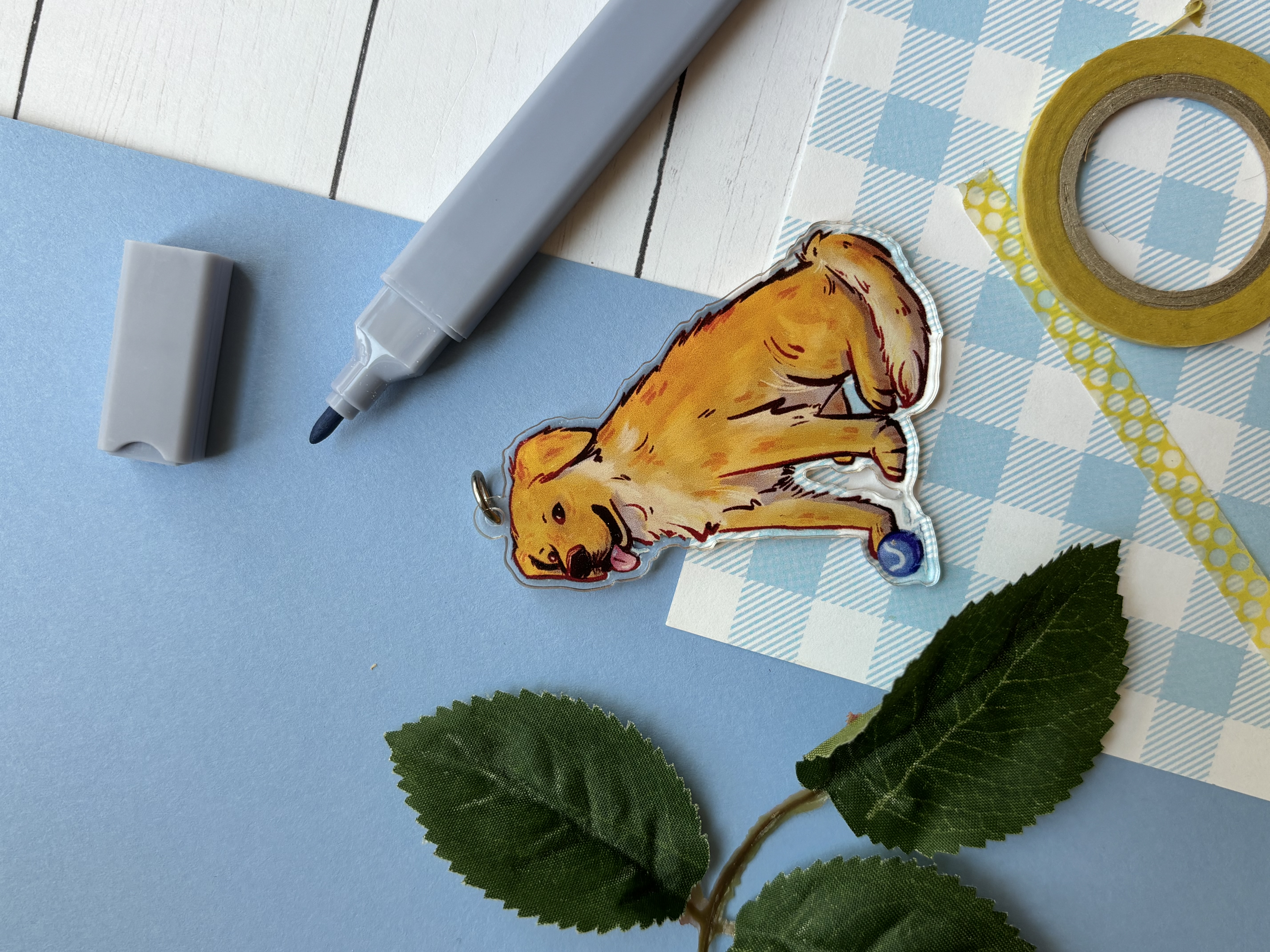 Golden Retriever Keychain 